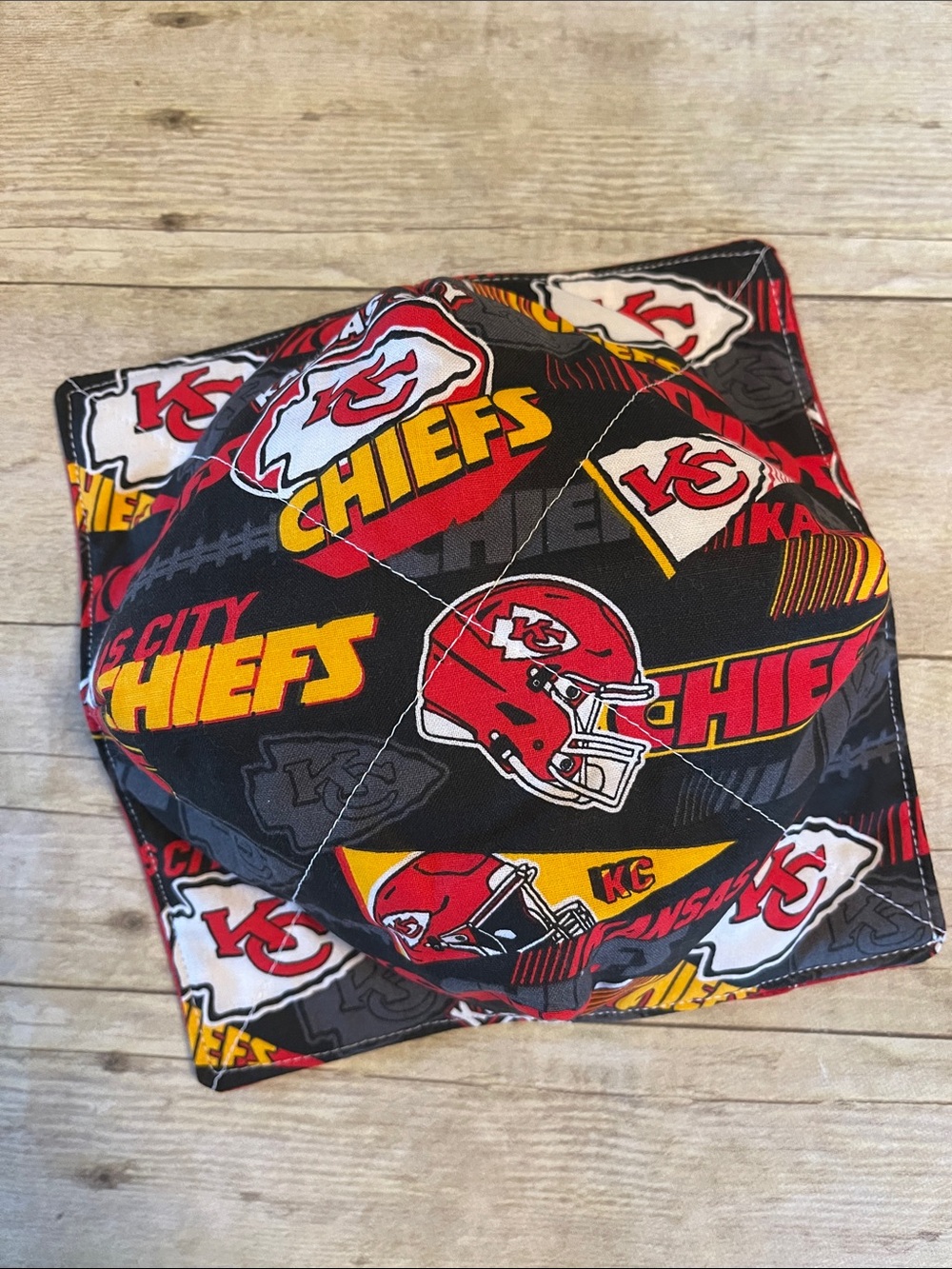 Microwave Bowl Cozy Reversible NFL KC Chiefs All Cotton Bowl